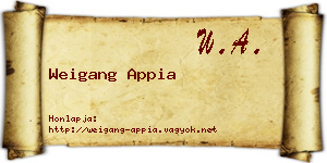 Weigang Appia névjegykártya